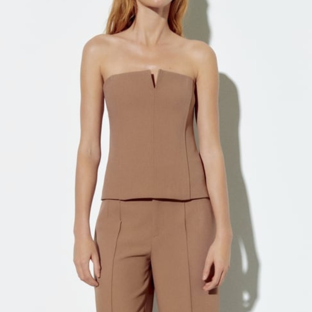 Women Zara SEAMED BUSTIER TOP
